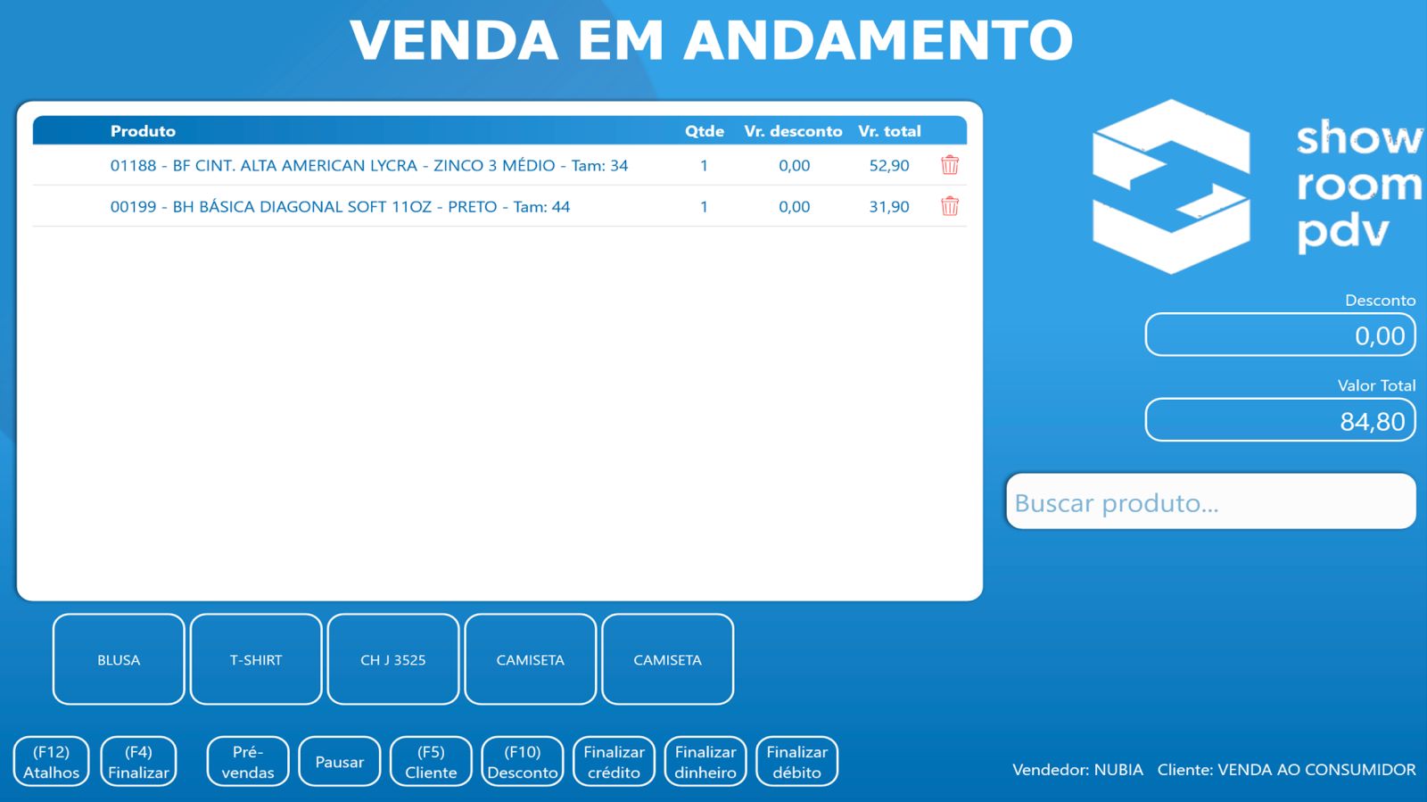 Imagem da tela de PDV
